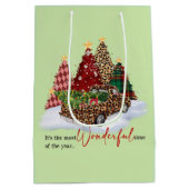 クリスマスツリーズホリデーシーズン ミディアムペーパーバッグ (裏面)