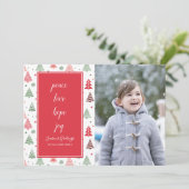 クリスマスツリーズホリデーフォトカード シーズンカード (スタンド正面)