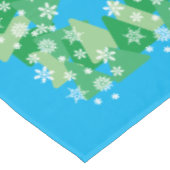 クリスマスツリーズホワイトスノーフレークスブルー テーブルクロス (アングル)