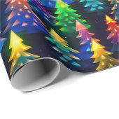 クリスマスツリーズレインボーネオン ラッピングペーパー (ロールコーナー)