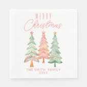 クリスマスツリーズレッドパーティー スタンダードランチョンナプキン (正面)