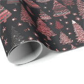 クリスマスツリーズレッドホワイトブラッククリスマス ラッピングペーパー (ロールコーナー)