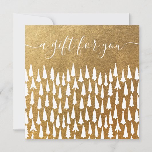 クリスマスツリーズ休日金ゴールドギフト証明書 (正面)