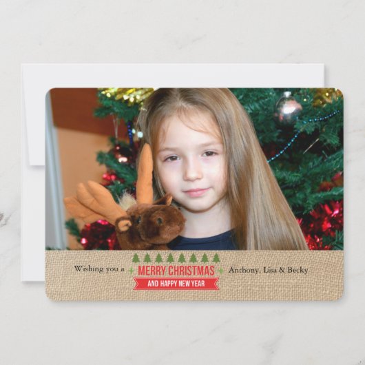 クリスマスツリーズ写真ホリデーカード シーズンカード (正面)