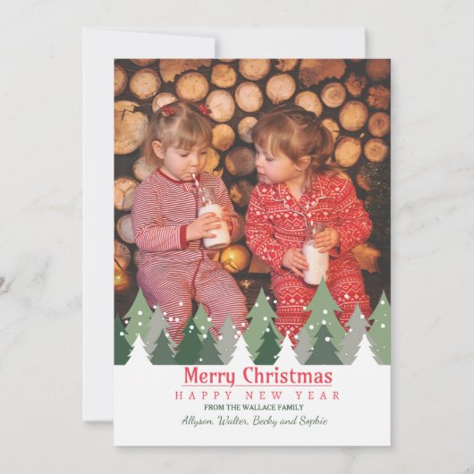 クリスマスツリーズ写真ホリデーカード シーズンカード (正面)