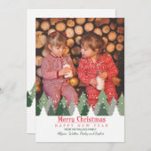 クリスマスツリーズ写真ホリデーカード シーズンカード (正面/裏面)