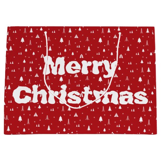 クリスマスツリーズ&スノーフレーク抱き枕 ラージペーパーバッグ (正面)