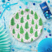 クリスマスツリーズ&バード紙プレート ペーパープレート (パーティー)