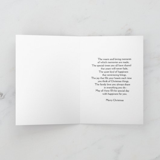 クリスマスツリーソンと義理の娘のクリスマス シーズンカード (内部)