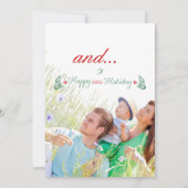 クリスマスツリータイポグラフィホリデーグリーティングカード シーズンカード (裏面)