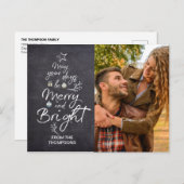 クリスマスツリータイポグラフィメイ日はメリー ポストカード (正面/裏面)