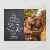 クリスマスツリータイポグラフィメイ日はメリー ポストカード (正面)