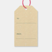 クリスマスツリータイポグラフィレッドブルガンディセージグリーン ギフトタグ (裏面)