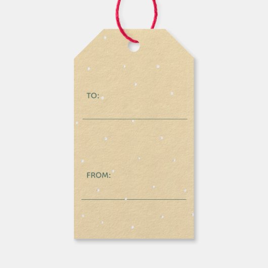 クリスマスツリータイポグラフィレッドブルガンディセージグリーン ギフトタグ (裏面)