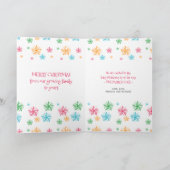 クリスマスツリータイポグラフィ間もなく3の家族になる シーズンカード (内部)