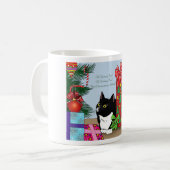 クリスマスツリータキシード猫 コーヒーマグカップ (正面左)