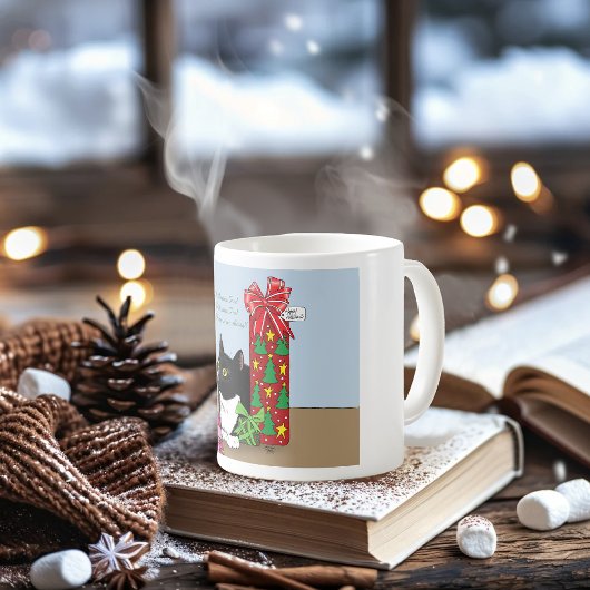 クリスマスツリータキシード猫 コーヒーマグカップ