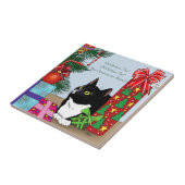 クリスマスツリータキシード猫 タイル (側面)
