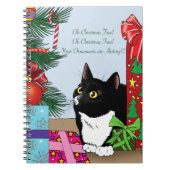 クリスマスツリータキシード猫 ノートブック (正面)