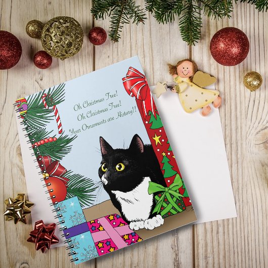 クリスマスツリータキシード猫 ノートブック