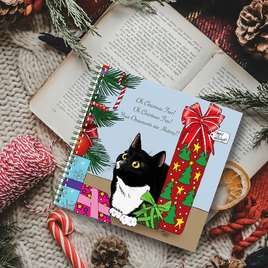 クリスマスツリータキシード猫 ノートブック