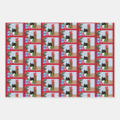 クリスマスツリータキシード猫 ラッピングペーパーシート (正面3)