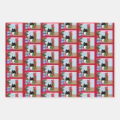 クリスマスツリータキシード猫 ラッピングペーパーシート (正面)