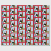 クリスマスツリータキシード猫 ラッピングペーパー (フラット)