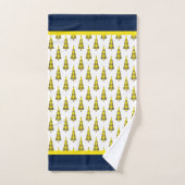 クリスマスツリータータンチェックパターンの青い黄色の白 バスタオルセット (ハンドタオル)