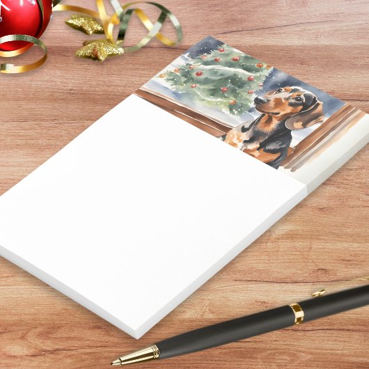 クリスマスツリーダッシュントソーセージ犬の水色 ポストイット