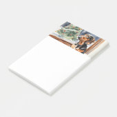 クリスマスツリーダッシュントソーセージ犬の水色 ポストイット (アングル)