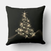 クリスマスツリーダークの星の黄金の輝き クッション (裏面)