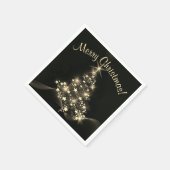 クリスマスツリーダークの星の黄金の輝き スタンダードカクテルナプキン (角)