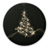 クリスマスツリーダークの星の黄金の輝き セラミックノブ (正面)