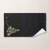 クリスマスツリーダークの星の黄金の輝き バスタオルセット (ハンドタオル)