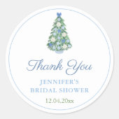 クリスマスツリーチノワセリー感謝していウェディングシャワー ラウンドシール (正面)