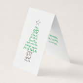 クリスマスツリーチャーチウェルカムテンフォールド座席表 名刺 (裏面)