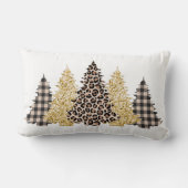 クリスマスツリーチーテプリントバッファロープレイドグリッター ランバークッション (裏面)