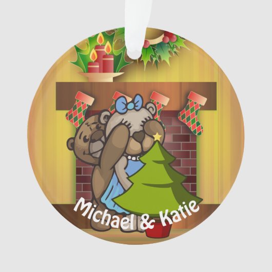 クリスマスツリーテディベアサプライズ オーナメント (正面)