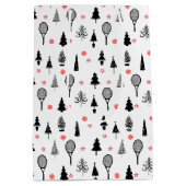 🎄クリスマスツリー🎾テニスラケット ミディアムペーパーバッグ (裏面)