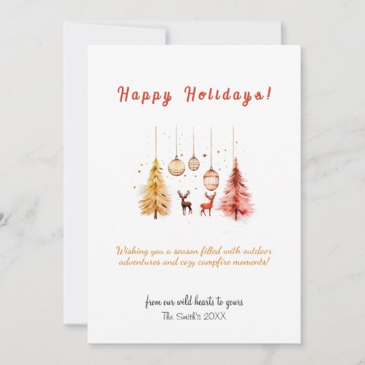 クリスマスツリーディアデコールアウトドアシーズンホリデー シーズンカード (正面)