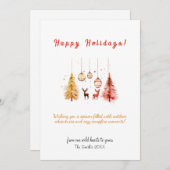 クリスマスツリーディアデコールアウトドアシーズンホリデー シーズンカード (正面/裏面)