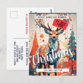 クリスマスツリーディアパーティの招待状 ポストカード (正面/裏面)