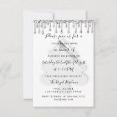 クリスマスツリーディナーホリデイズホワイトグレーシルバー 招待状 (正面)