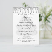 クリスマスツリーディナーホリデイズホワイトグレーシルバー 招待状 (スタンド正面)