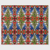 クリスマスツリーデザイン光沢ギフトラッピング紙 ラッピングペーパー (フラット)