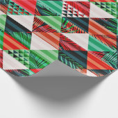 クリスマスツリーデザイン色のフル幸せな新しいwr ラッピングペーパー (角)