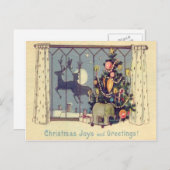 クリスマスツリートナカイ玩具フルムーン シーズンポストカード (正面/裏面)