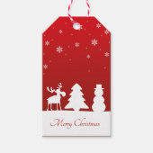 クリスマスツリートナカイ雪だるま ギフトタグ (正面)