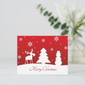 クリスマスツリートナカイ雪だるま シーズンポストカード (スタンド正面)